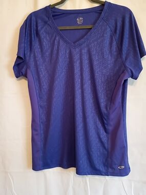 Champion Women's Purple Short Sleeve V-Neck Active Tee Size Xxl/2TG